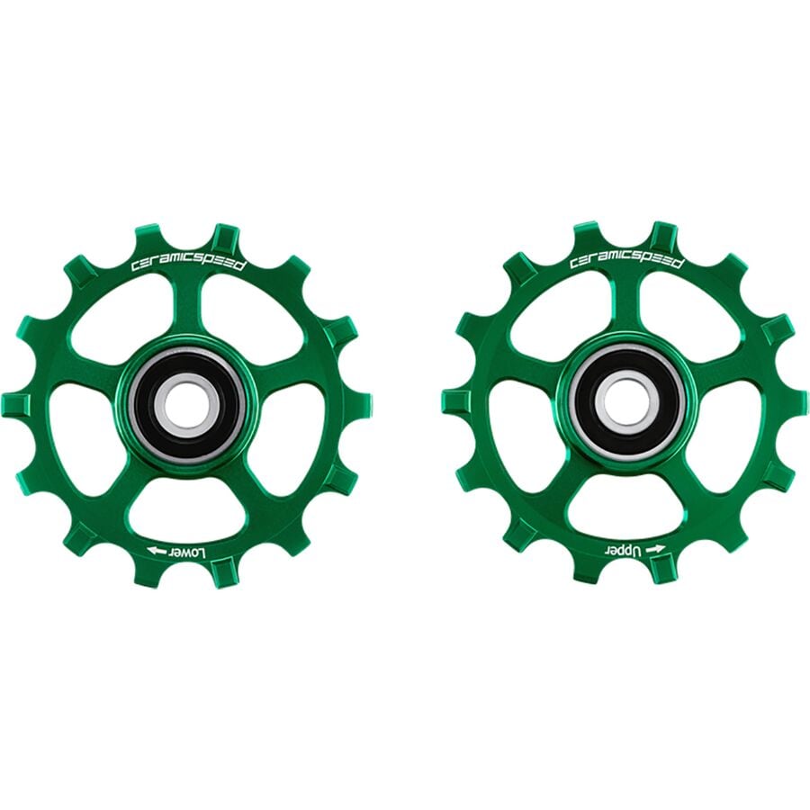 12-Speed Aluminum Pulley Wheels - Limited Edition Green