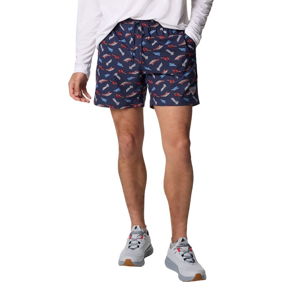 Columbia - PFG Rambler Printed 6in Water Short - Men's - Nocturnal Fly Pride