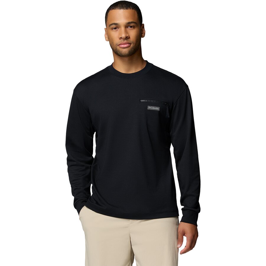 Мужской топ Columbia Echo Passage Long-Sleeve Crew, цвет: Чёрный