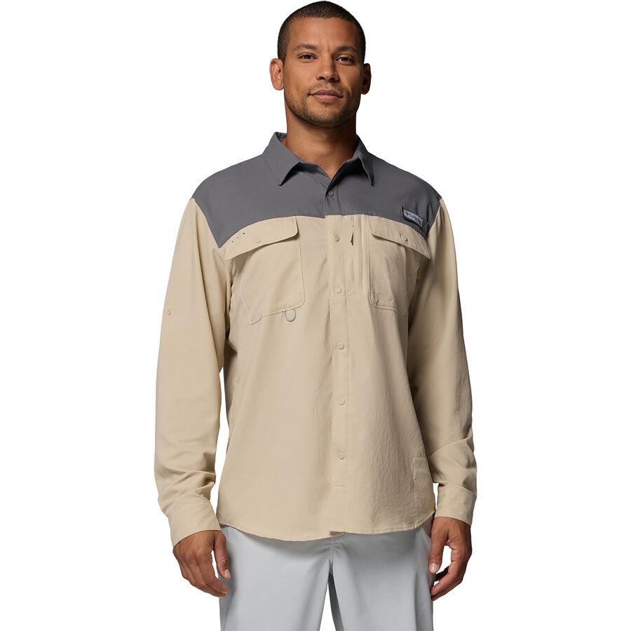 Мужская рубашка Columbia Shoaltech Long-Sleeve, цвет: Серо-бежевый
