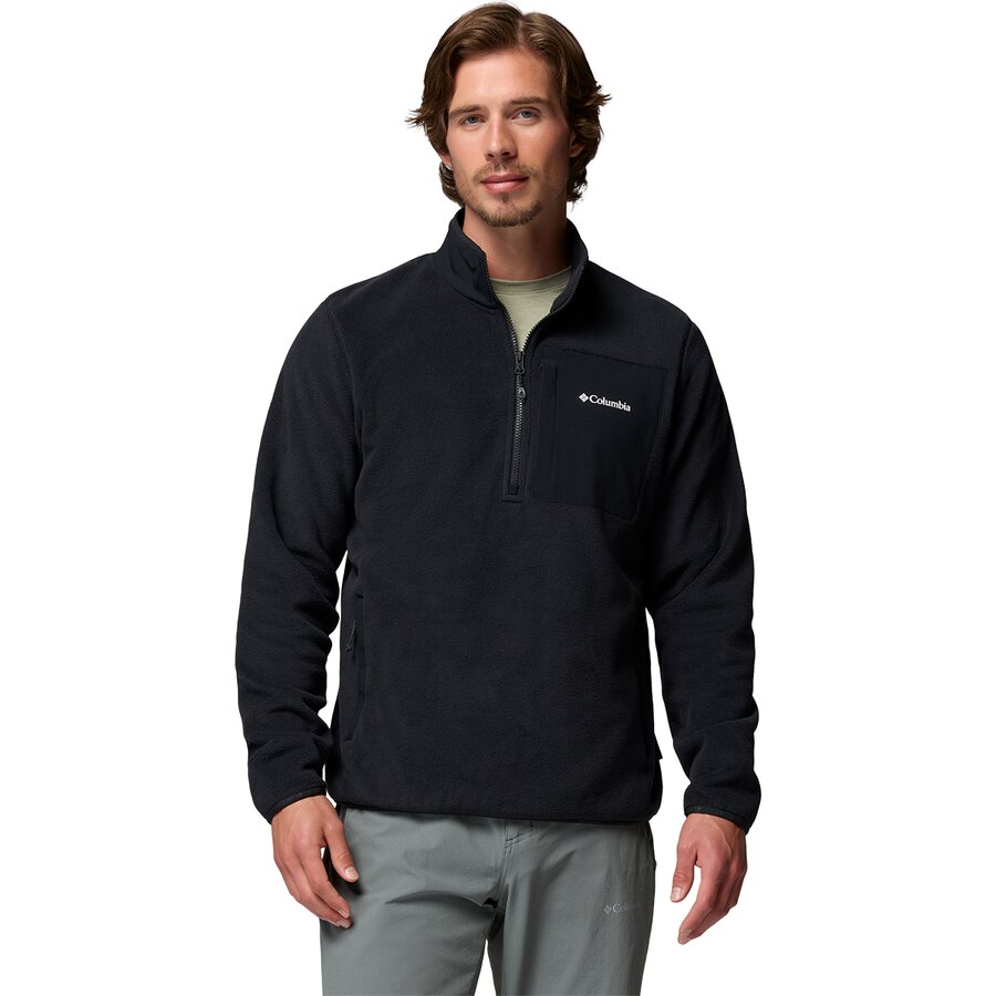 Мужской свитер Columbia Pacific Arch 200 1/2-Zip Fleece Pullover, цвет: Чёрный