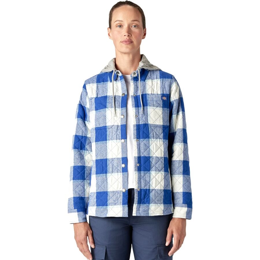 Hooded Flannel Shirt Jacket - Women's