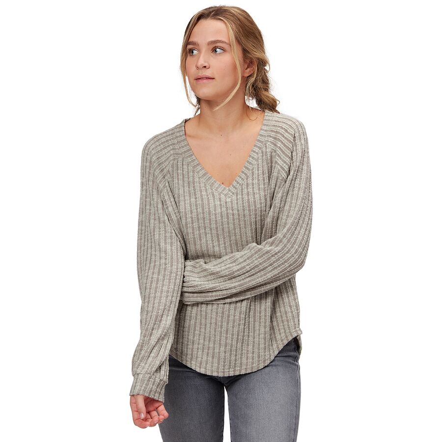 Sweater Knit Raglan V Top - Women's