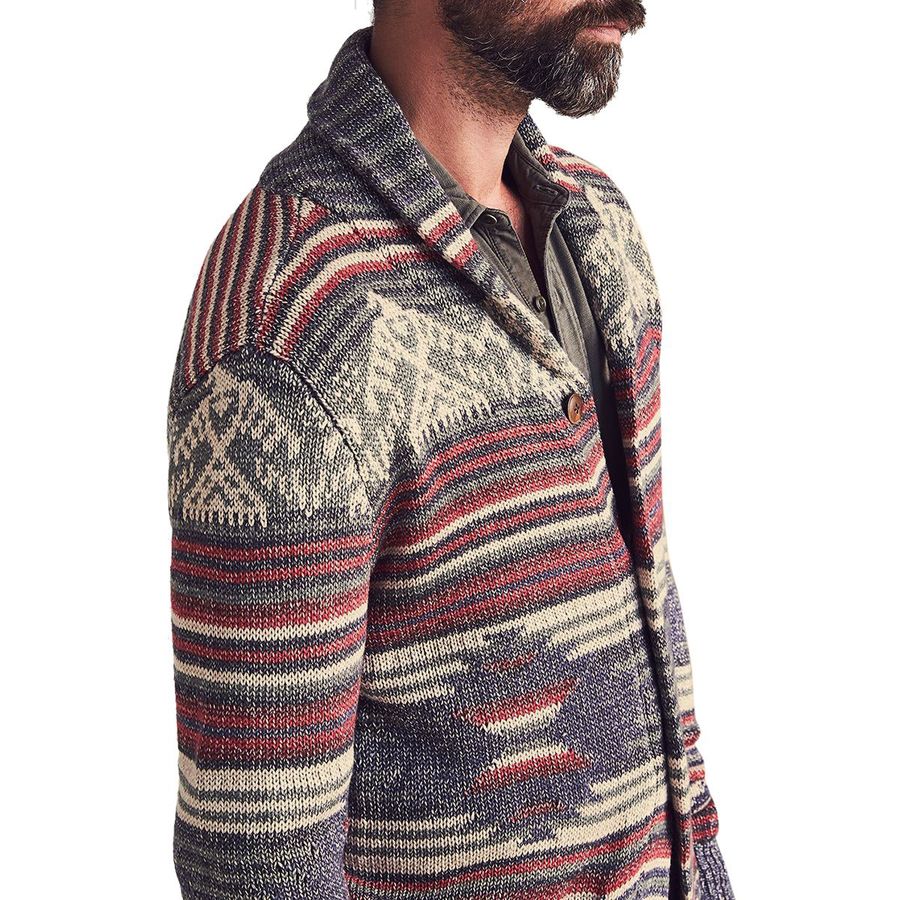 Faherty Jacquard Cardigan Sweater Men's