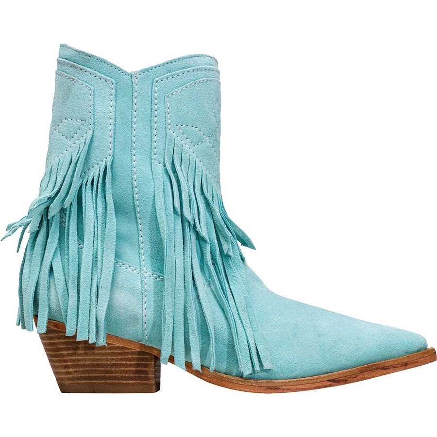 Free People Turquoise Blue Lawless Fringe Western Boots