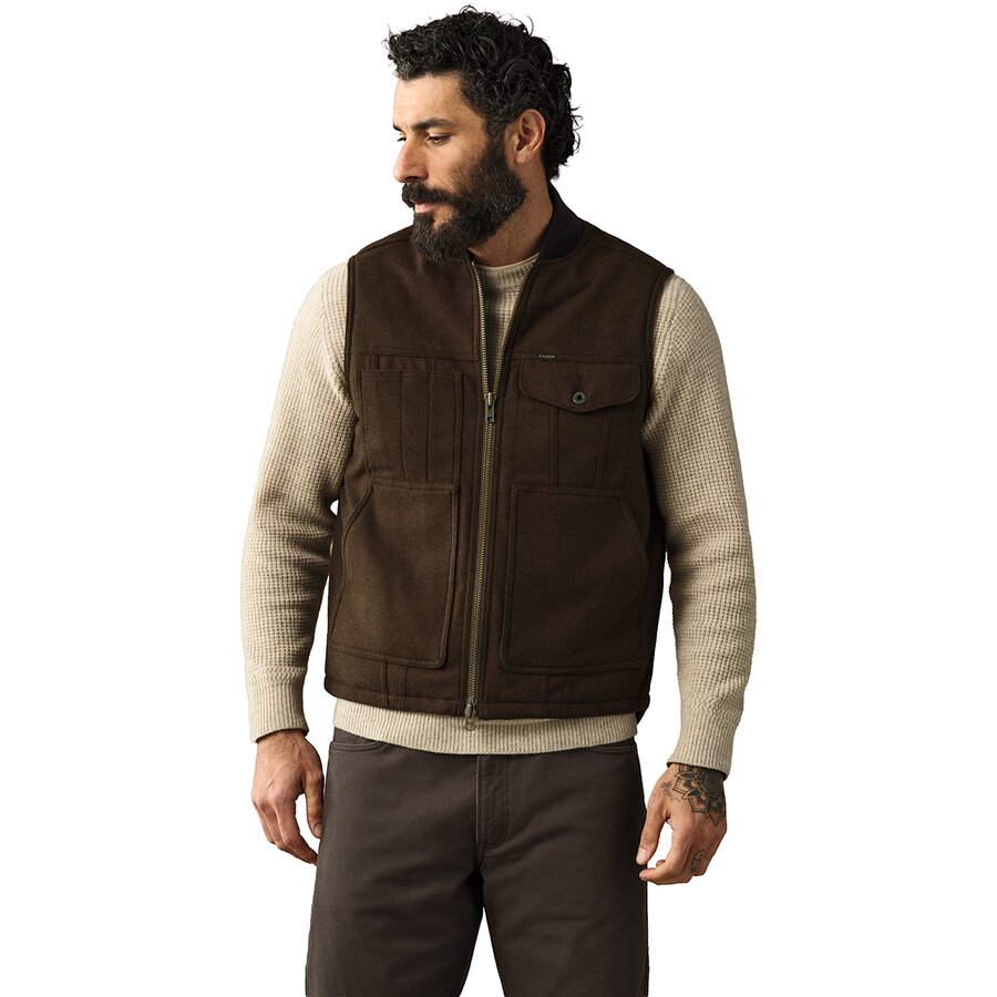 Мужской жилет Filson Insulated Wool Work, цвет: Коричневый