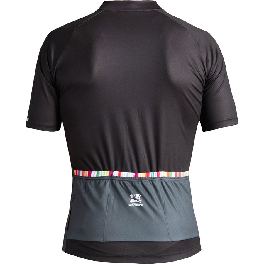 Maillot Cycliste Giordana Moda Vero Pro Homme - Taille L, Gris, Manches Courtes, Fermeture Éclair Complète