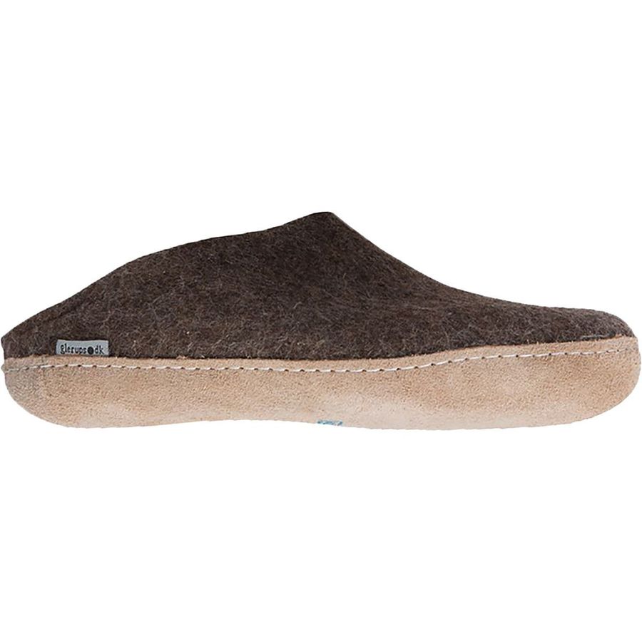Тапочки Glerups The Slip-On Leather, цвет: Коричневый
