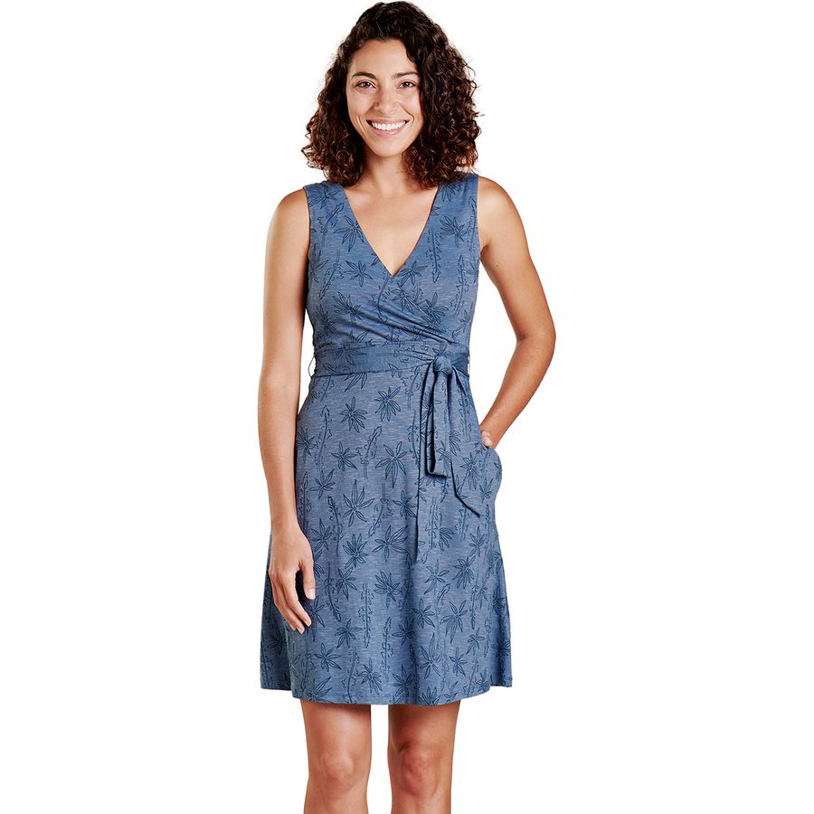 cue wrap sleeveless dress