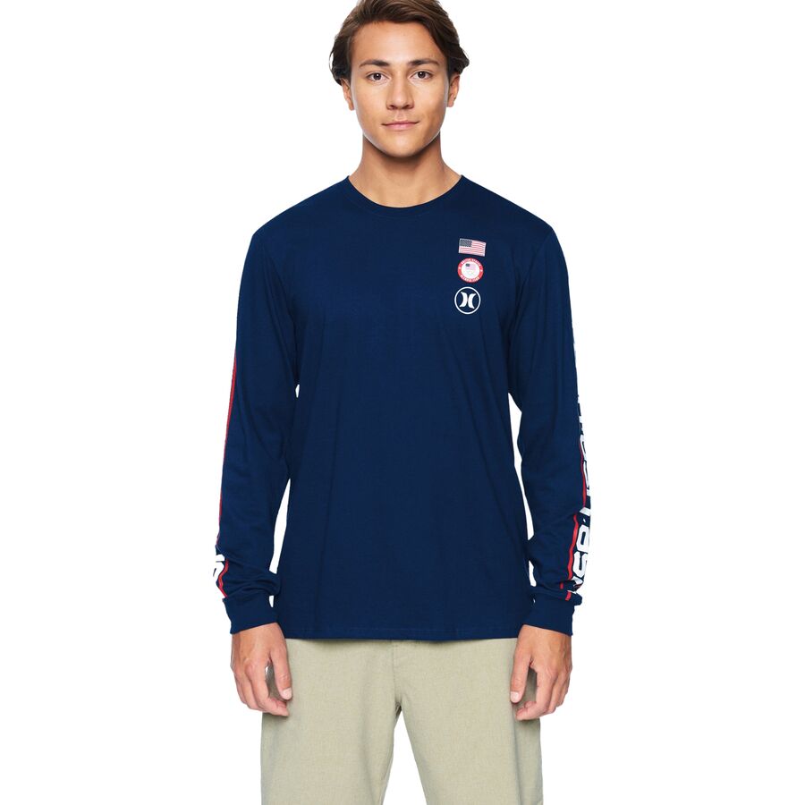 Hurley - USA Long-Sleeve T-Shirt - Men's - Blue Void