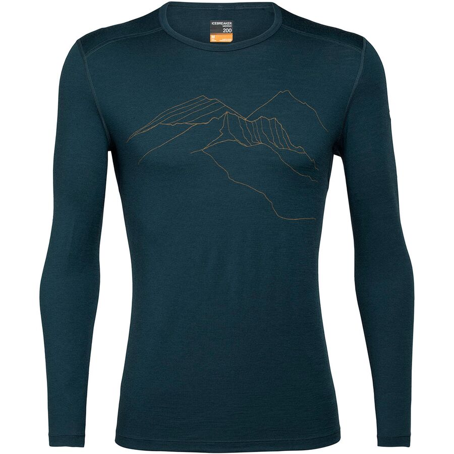 icebreaker mens 200 oasis long sleeve crewe top