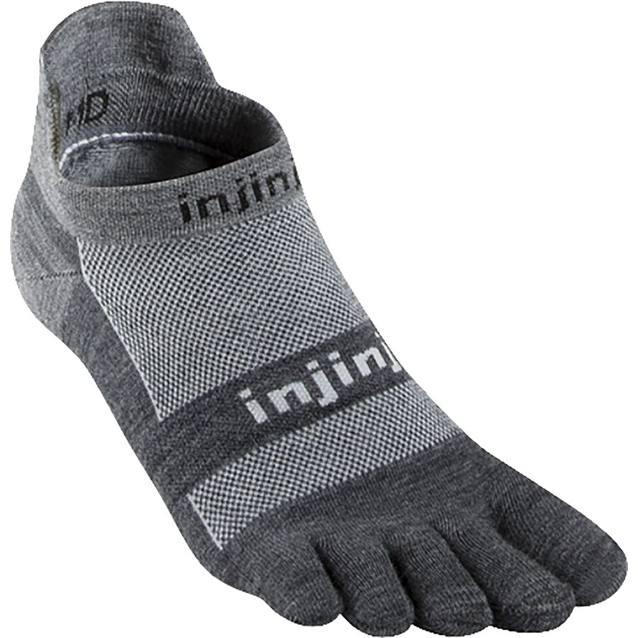 Injinji - Run Lightweight No-Show NuWool Sock - Charcoal