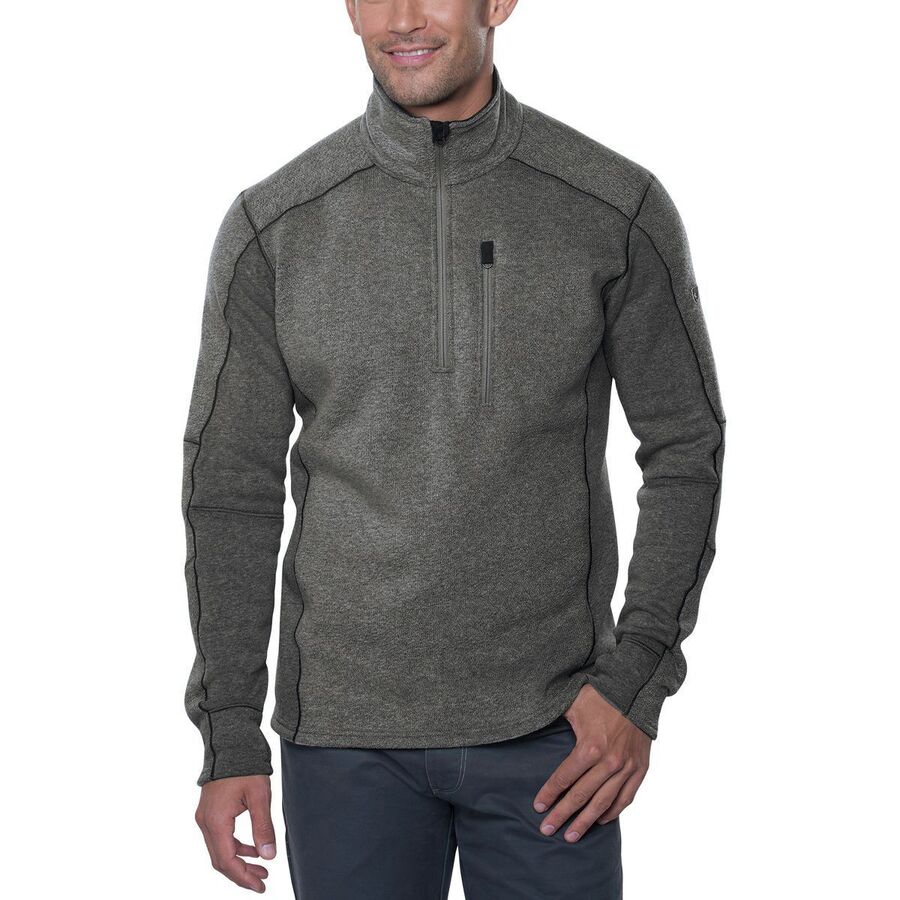 PGA TOUR Men's Textured Fleece 1/4 Zip Jacket - Performance Base Layer