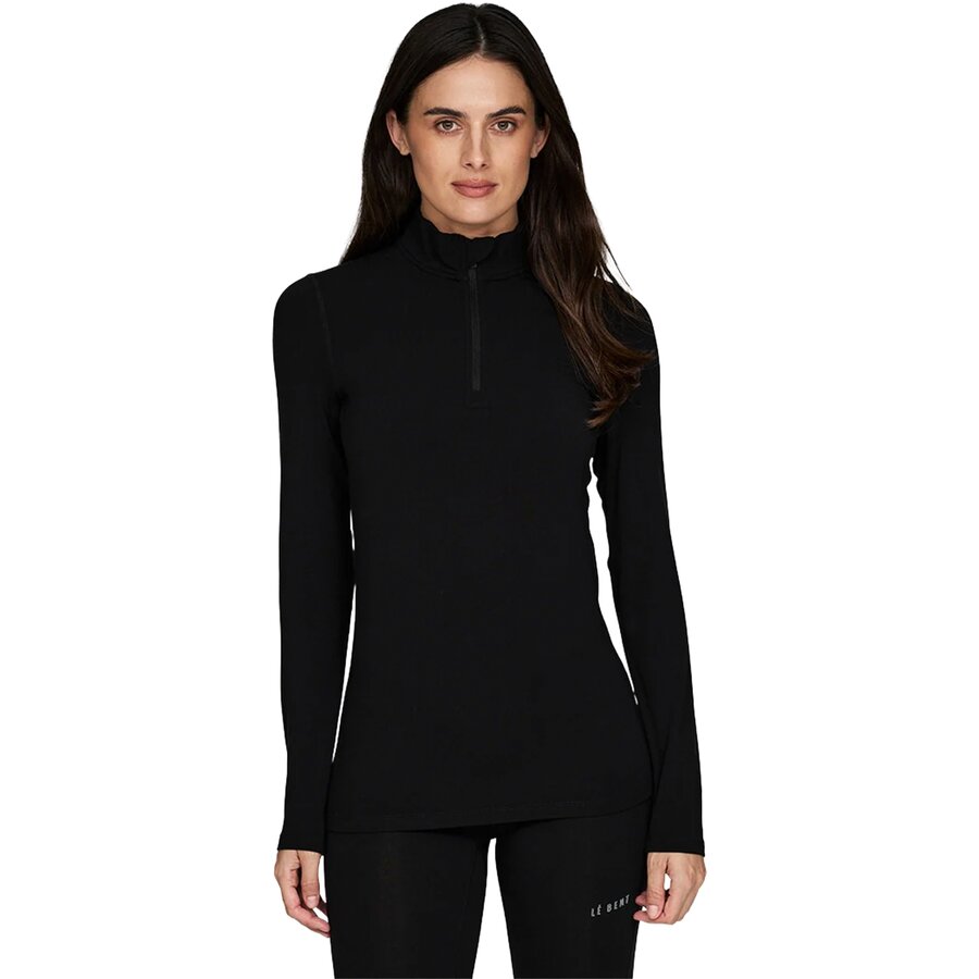 Женские толстовки Le Bent Heavyweight Grid Fleece 1/4-Zip Top, цвет: Чёрный