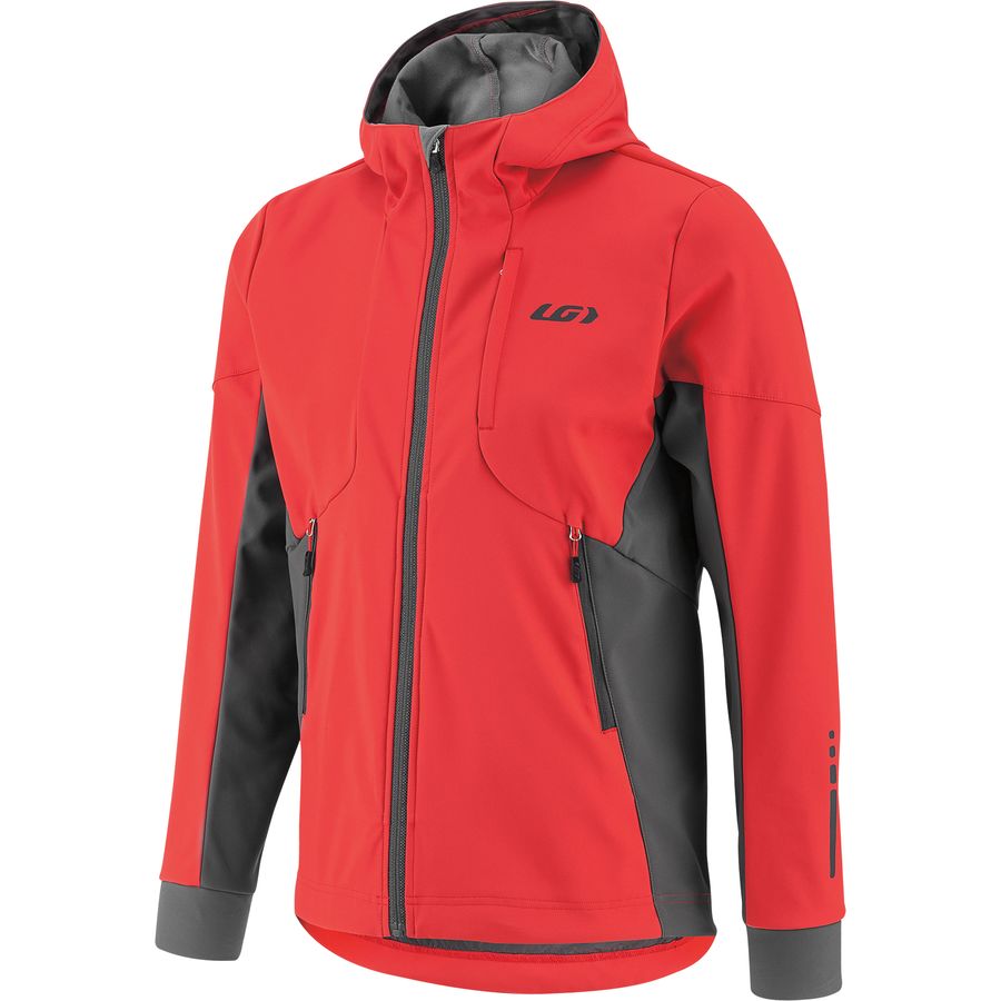 Giacca Con Cappuccio Louis Garneau Enertec Uomo - Taglia Large, Rosso/Grigio