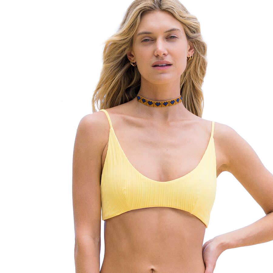 Saturn Yellow Blush Sporty Bralette Bikini Top - Women's