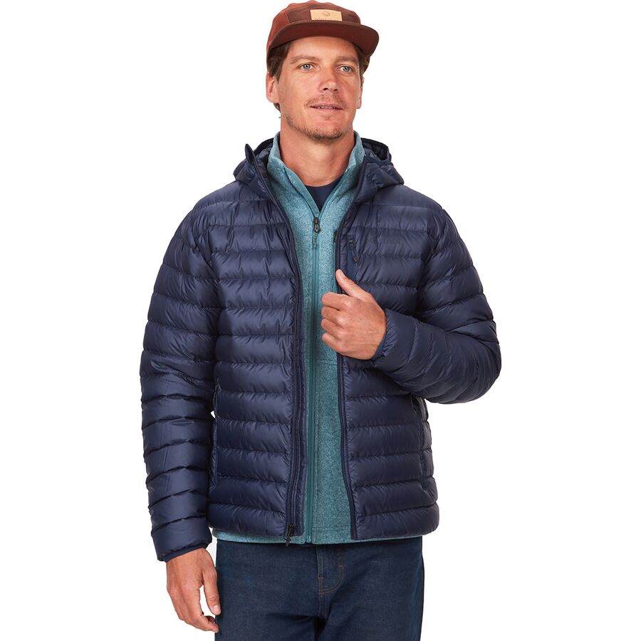 Мужская куртка Marmot Highlander Down Hooded, цвет: Тёмно-синий