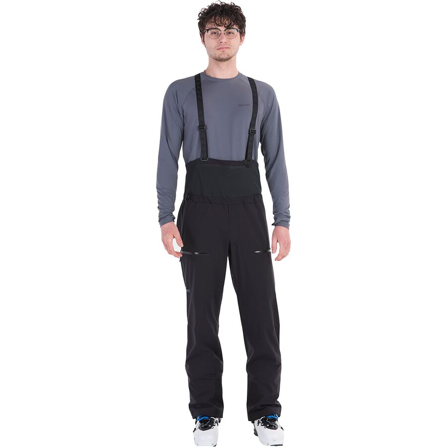 Мужские брюки Marmot Solitude UL Bio 1/4 Bib, цвет: Чёрный