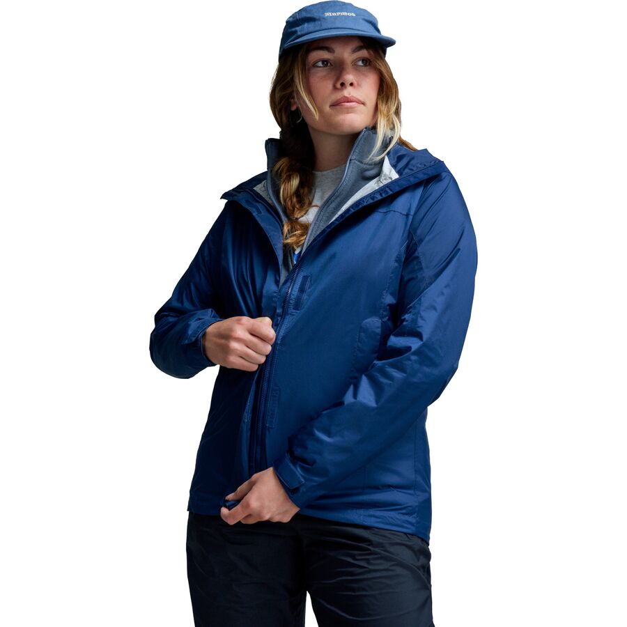 Женская куртка Marmot PreCip Eco, цвет: Тёмно-синий