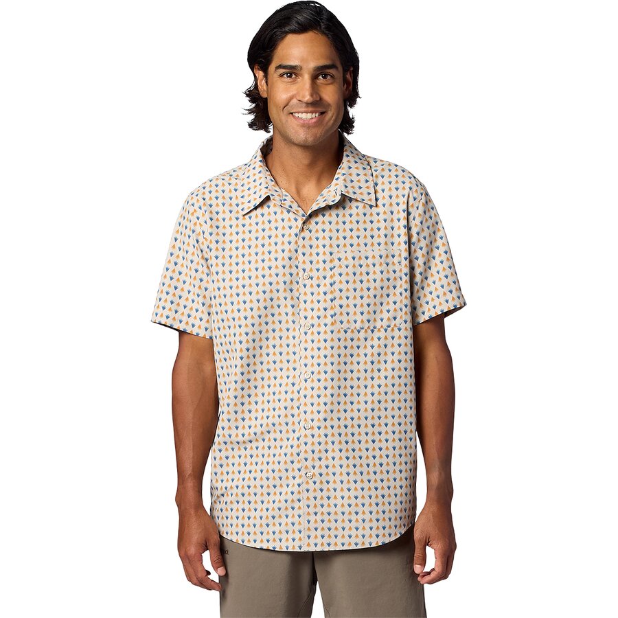 Мужская рубашка Marmot AirExchange SolarShield Novelty Short-Sleeve, цвет: Birchbark Multisprout