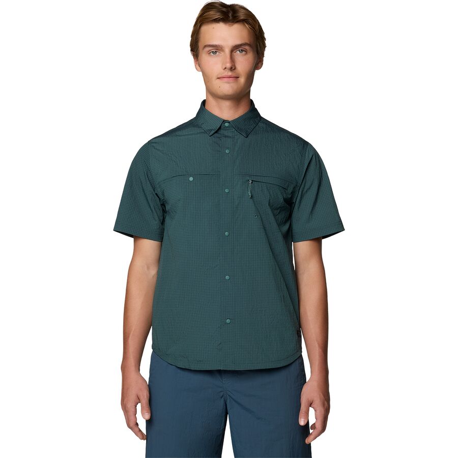 Мужская рубашка Mountain Hardwear Stryder Short-Sleeve, цвет: Синий сосновый