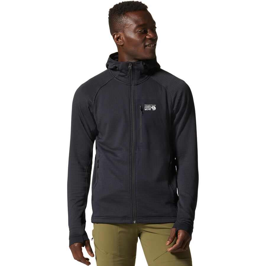 Мужское худи Mountain Hardwear Polartec Power Grid Full-Zip, цвет: Чёрный