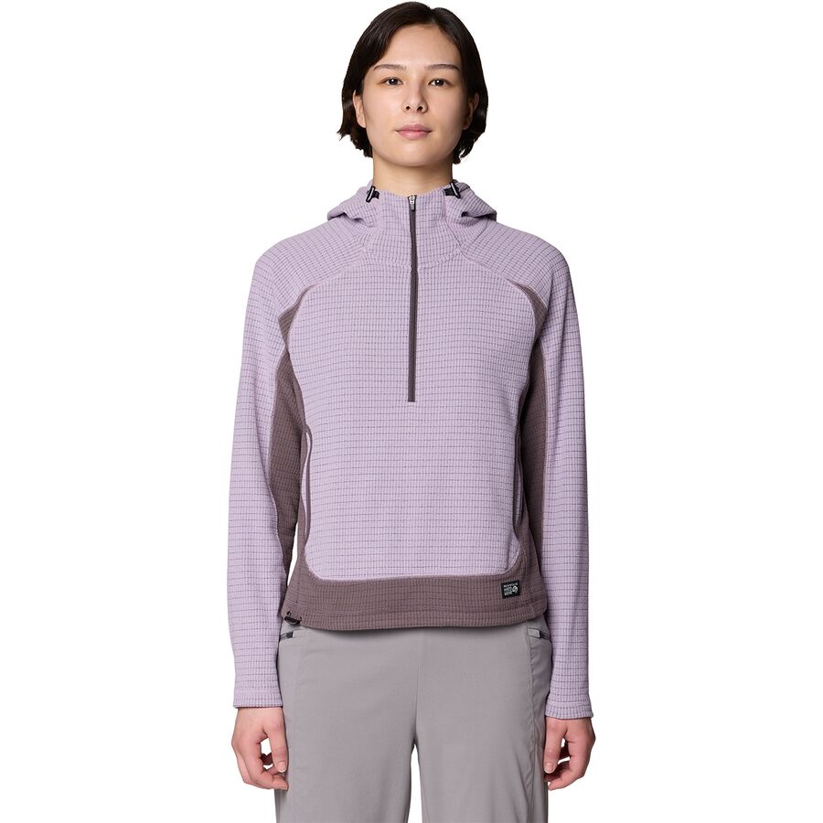 Женское худи Mountain Hardwear Summit Grid 1/2-Zip, цвет: Фиолетовый шалфейный