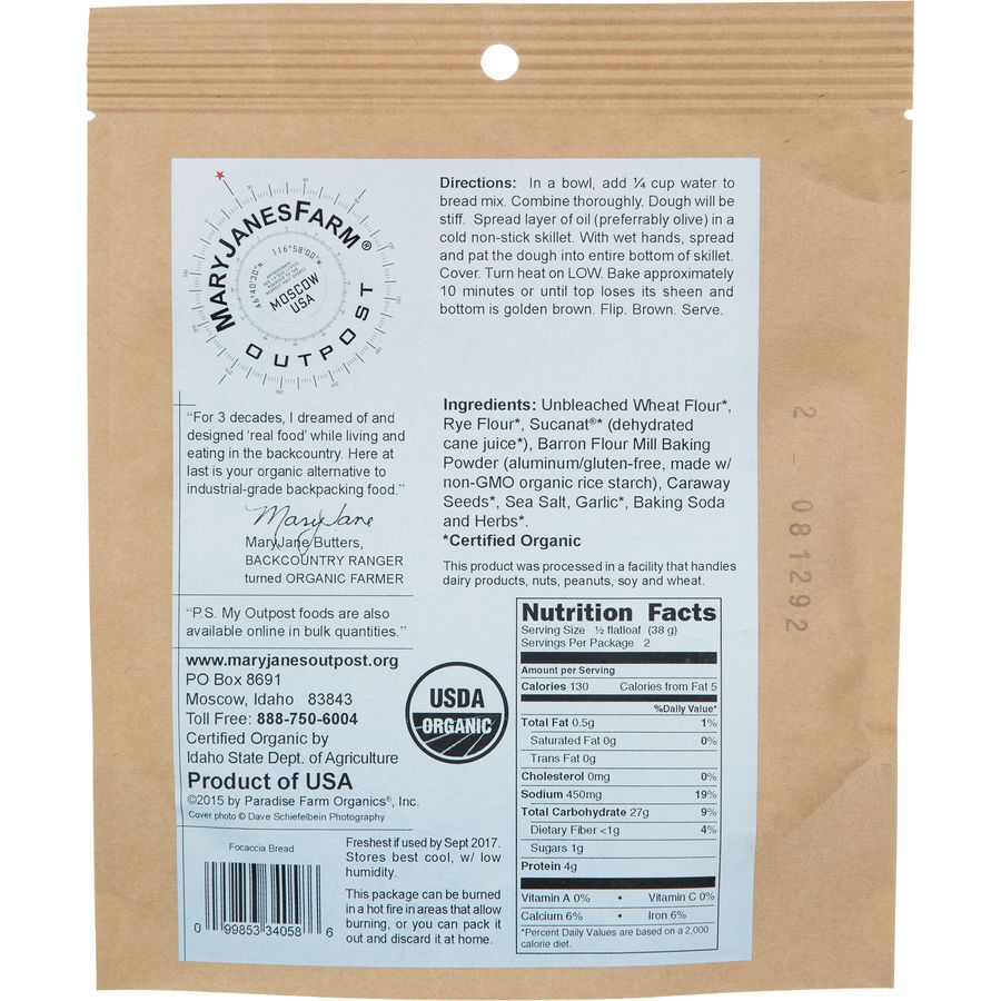 Mary Janes Farm Organic Skillet Focaccia Bread w/ Parmesan