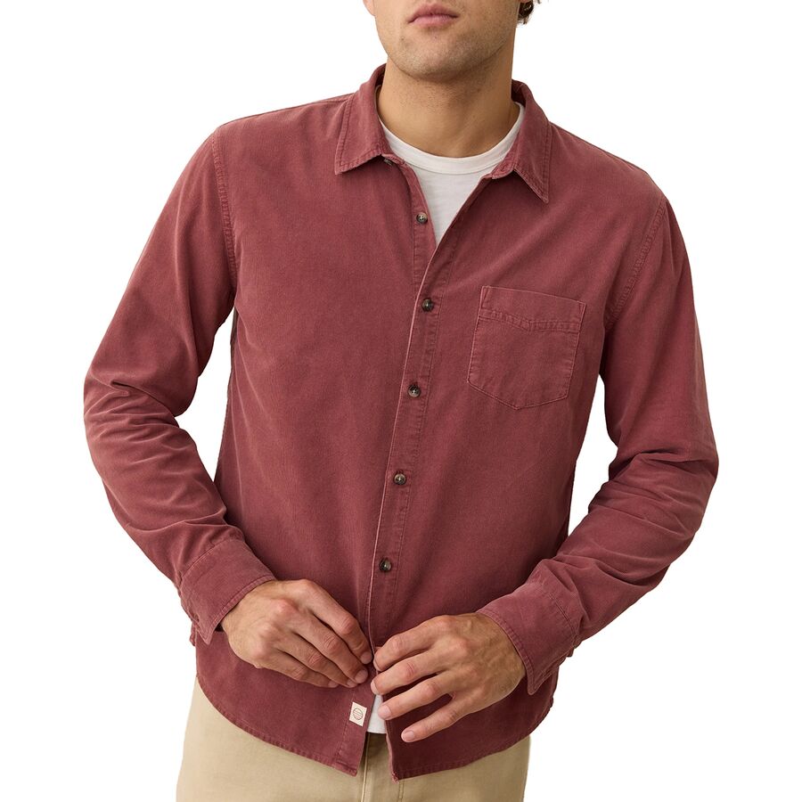 Мужская рубашка Marine Layer Lightweight Corduroy, цвет: Каштаново-рыжий