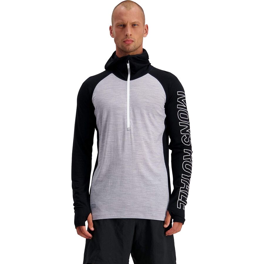 Mons Royale Temple Tech Hood – Couche De Base Sport Homme – Mérinos Respirant – Noir - 7