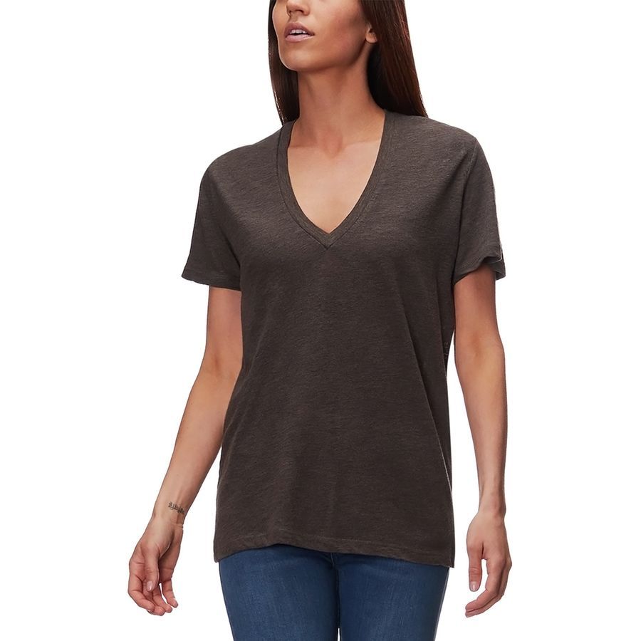 Monrow Granite Oversized V-Neck Shirt - Women's | Backcountry.com