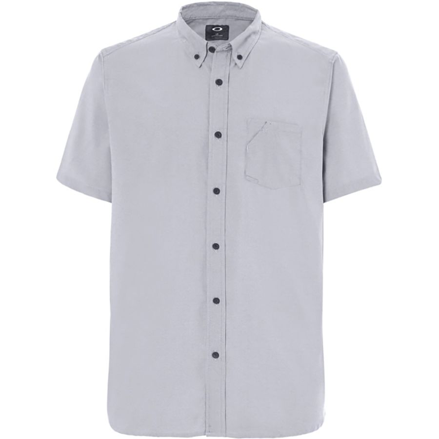 Oakley OAKLEY Short Sleeve Check Shirt Men's XL unclear gray type Vintage Second Hand