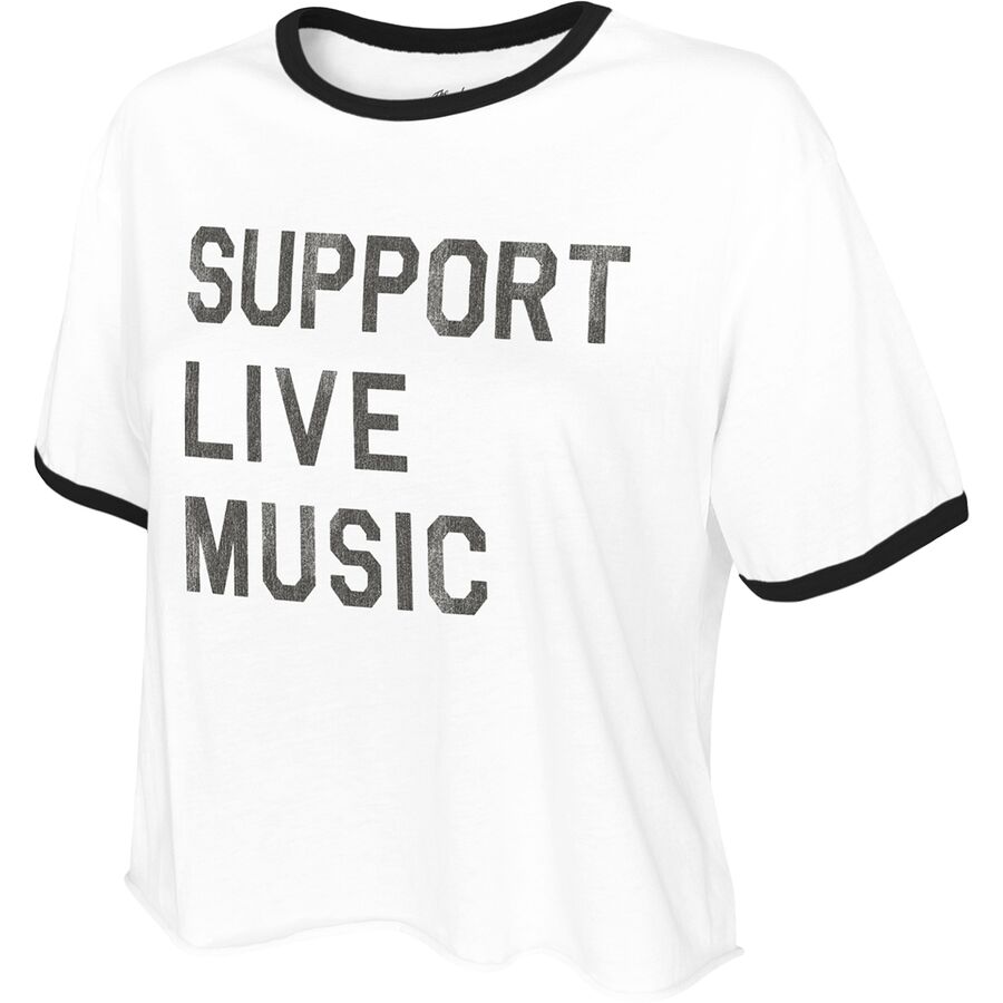 Женская футболка Original Retro Brand Support Live Music, цвет: Белый / Чёрный