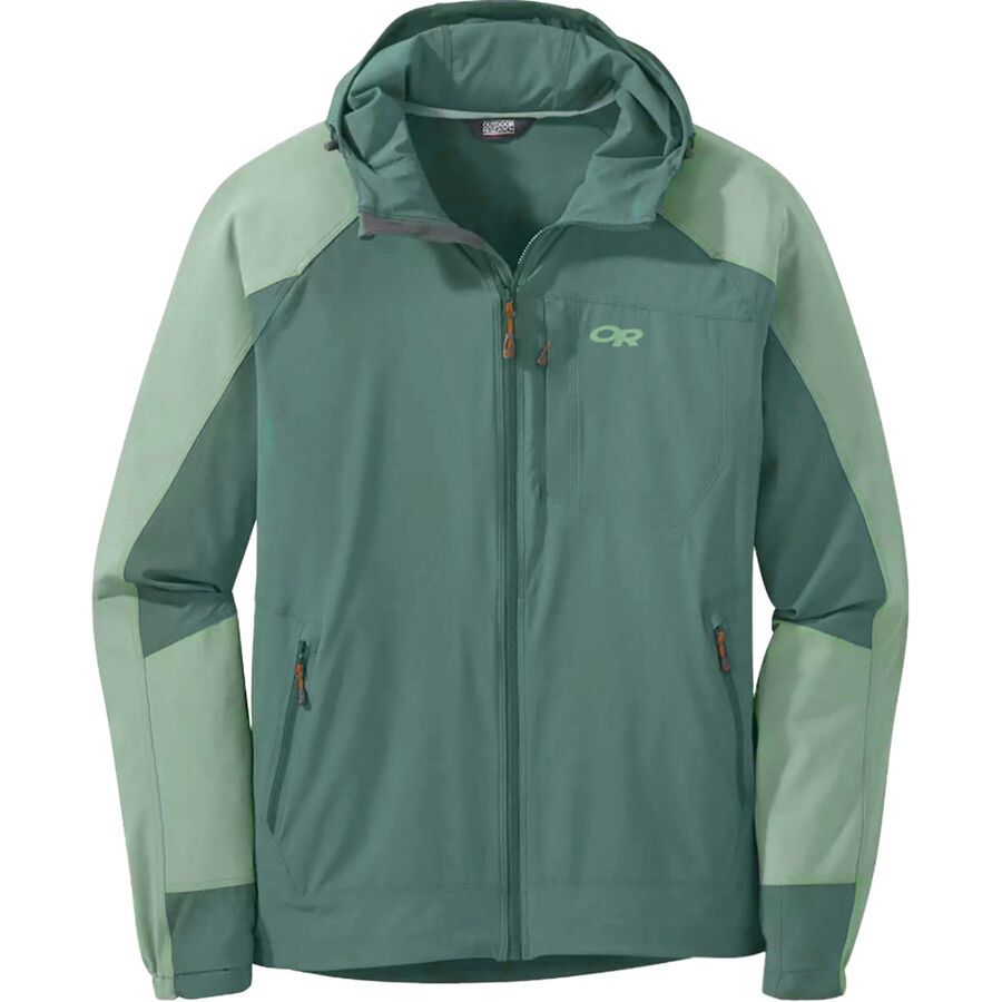 blue hiking jacket