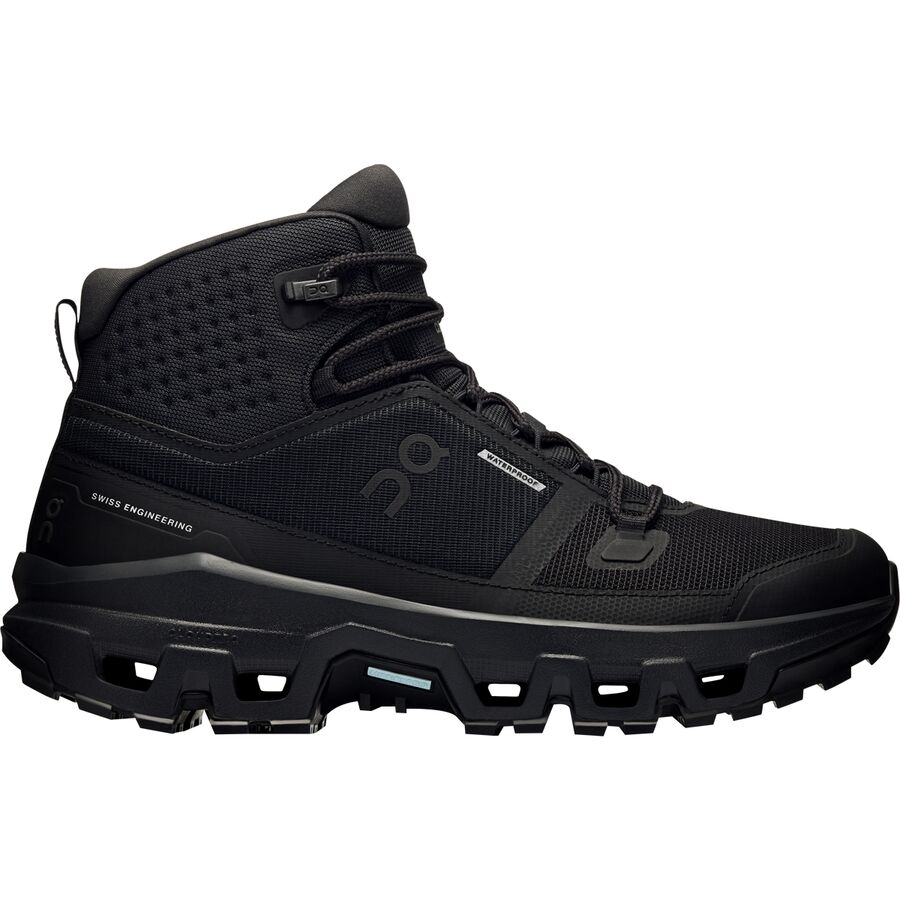 Женские ботинки On Cloudrock Mid Waterproof Hiking, цвет: Чёрный