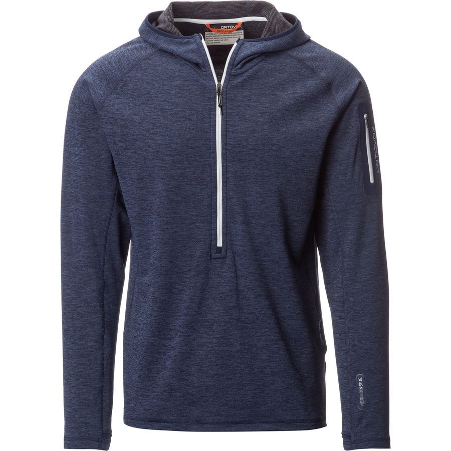 Ortovox Light Melange Hooded Zip-Neck Fleece Pullover - Mens