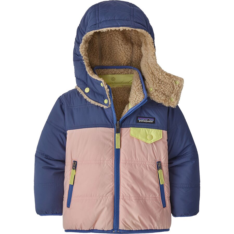 Patagonia - Reversible Tribbles Hooded Jacket - Toddler Girls' - Seafan Pink/Current Blue