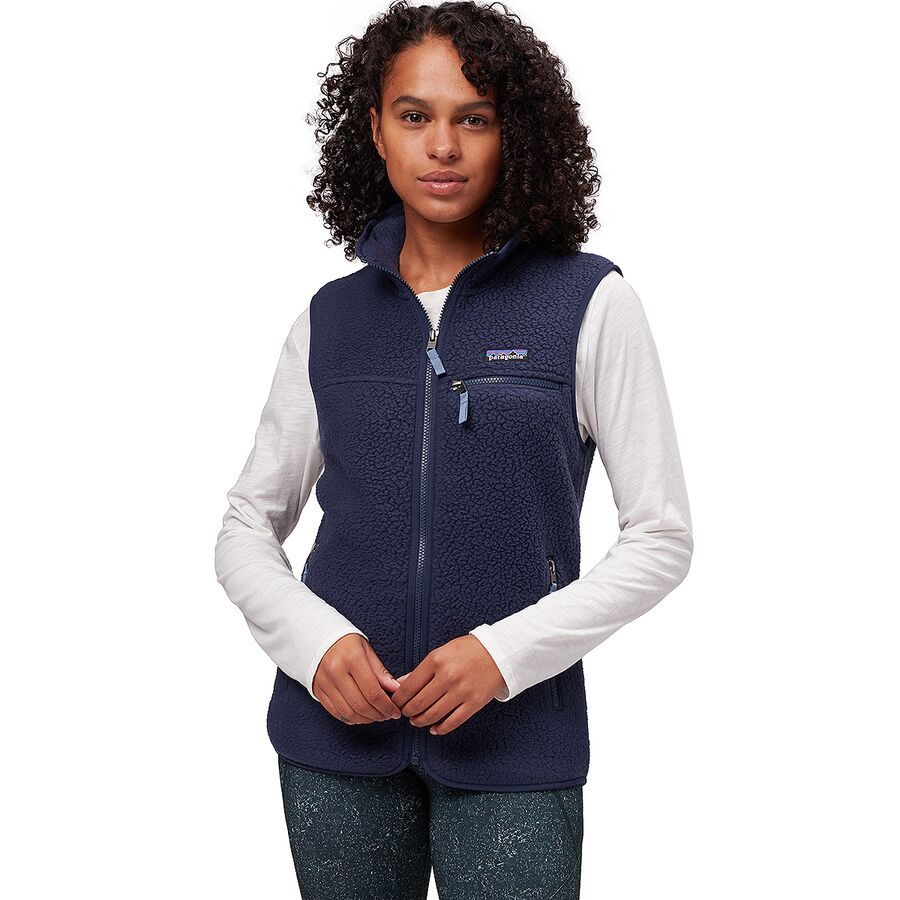 womens retro pile vest