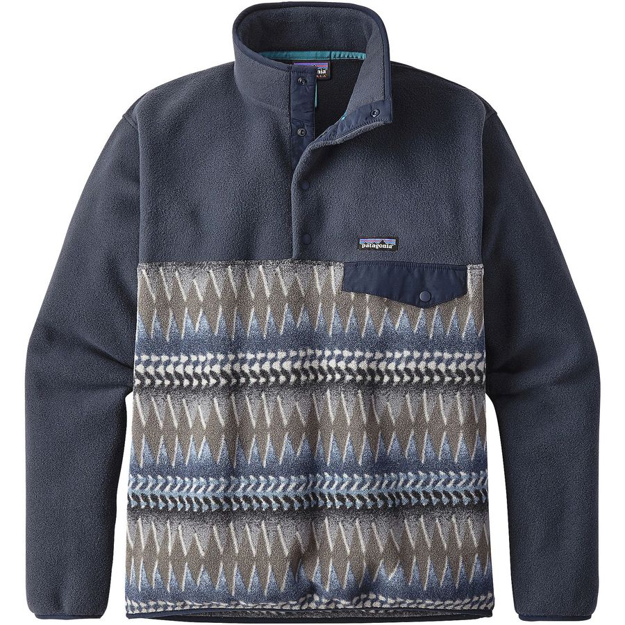 Patagonia - Lightweight Synchilla Snap-T Fleece Pullover- Men's - Laughing Waters/Smolder Blue/Smolder Blue