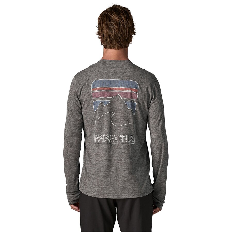 Мужская рубашка Patagonia Capilene Cool Peak Visions Long-Sleeve Sun, цвет: Серый