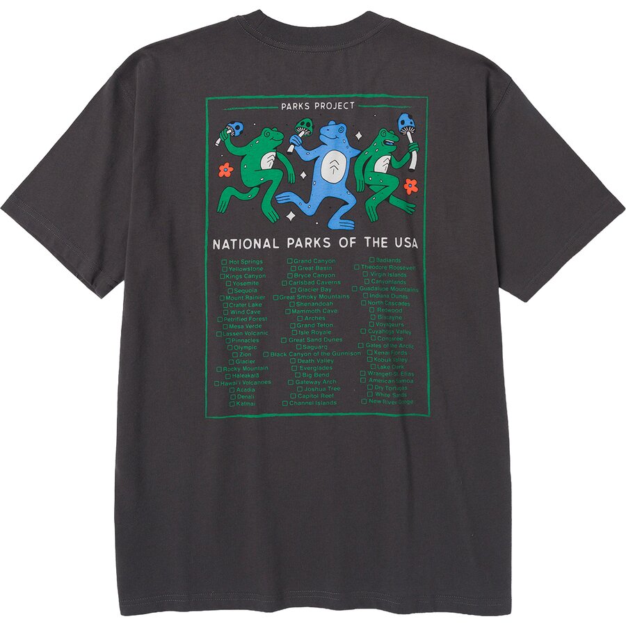 Футболка Parks Project Great Outdoors Dancin' Frogs Checklist, цвет: Винтажный чёрный