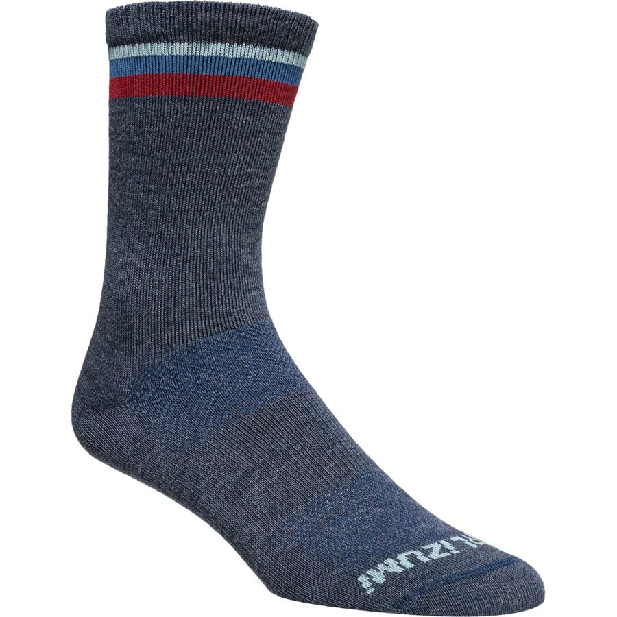 PEARL iZUMi - Merino Wool Tall Sock - Navy/Adobe Stripe