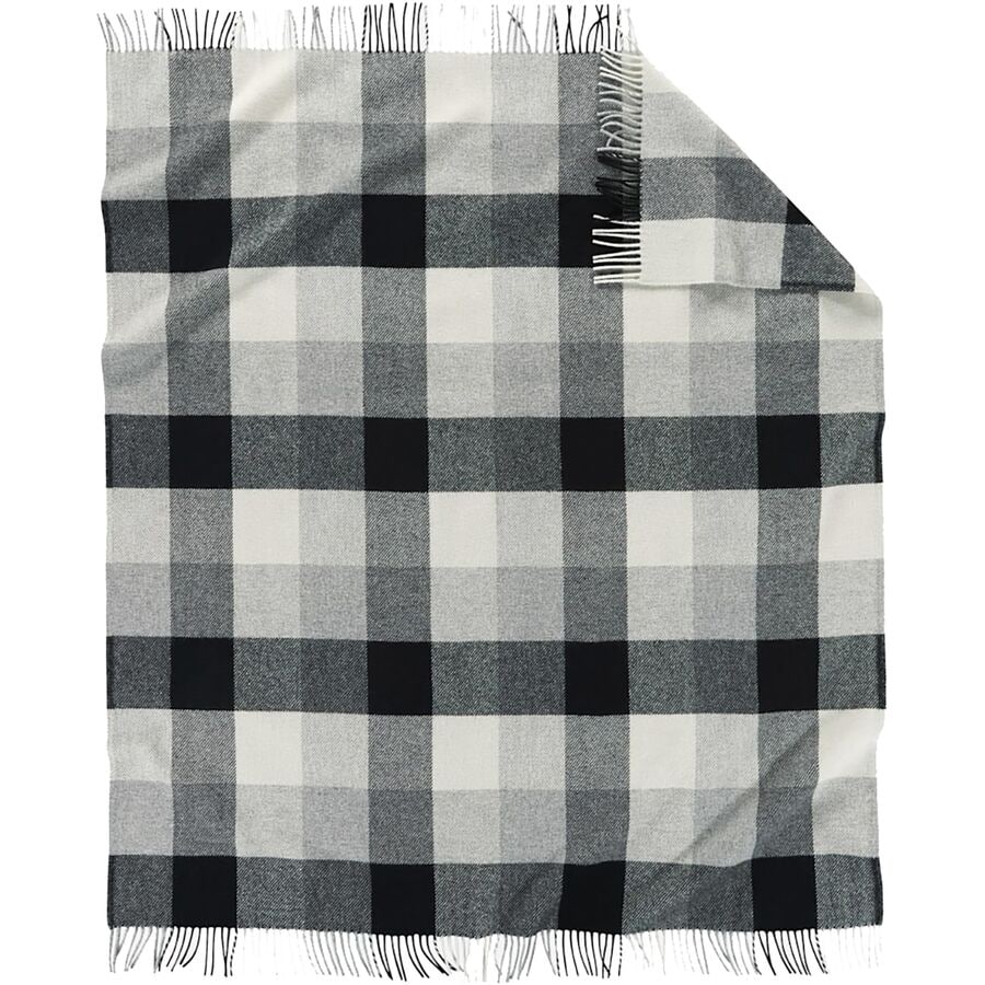 Pendleton - Eco-Wise Wool Washable Fringe Throw Blanket - Black/Ivory