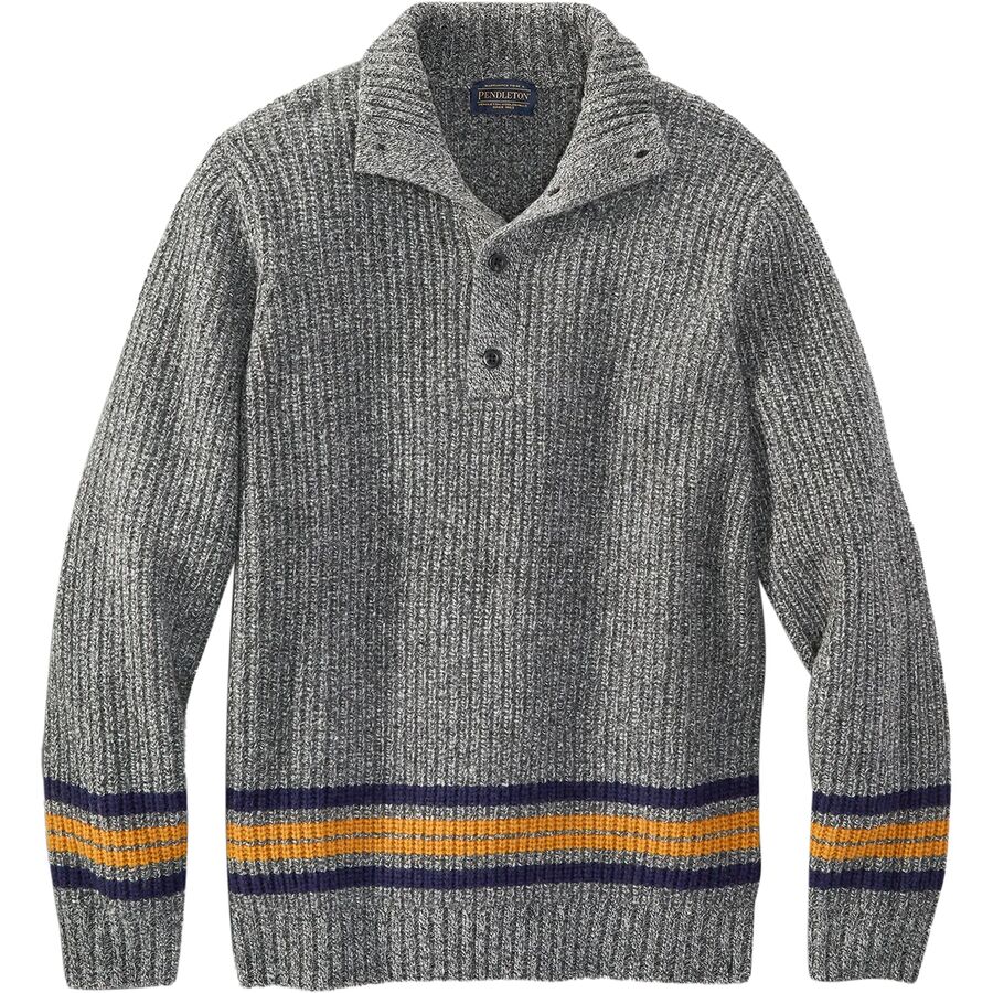 Stripe Button Henley Sweater - Men's