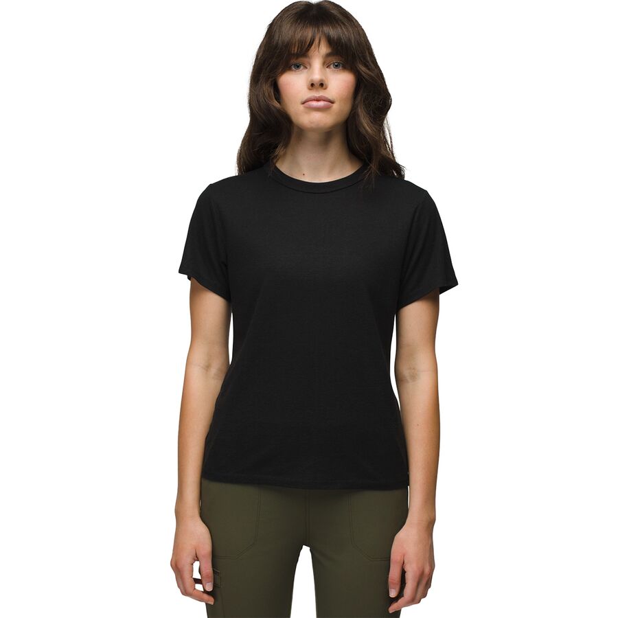Женская футболка prAna Cozy Up Short-Sleeve, цвет: Чёрный
