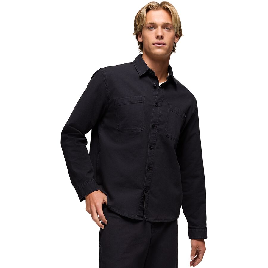 Мужская рубашка prAna Rock Ridge Overshirt, цвет: Чёрный