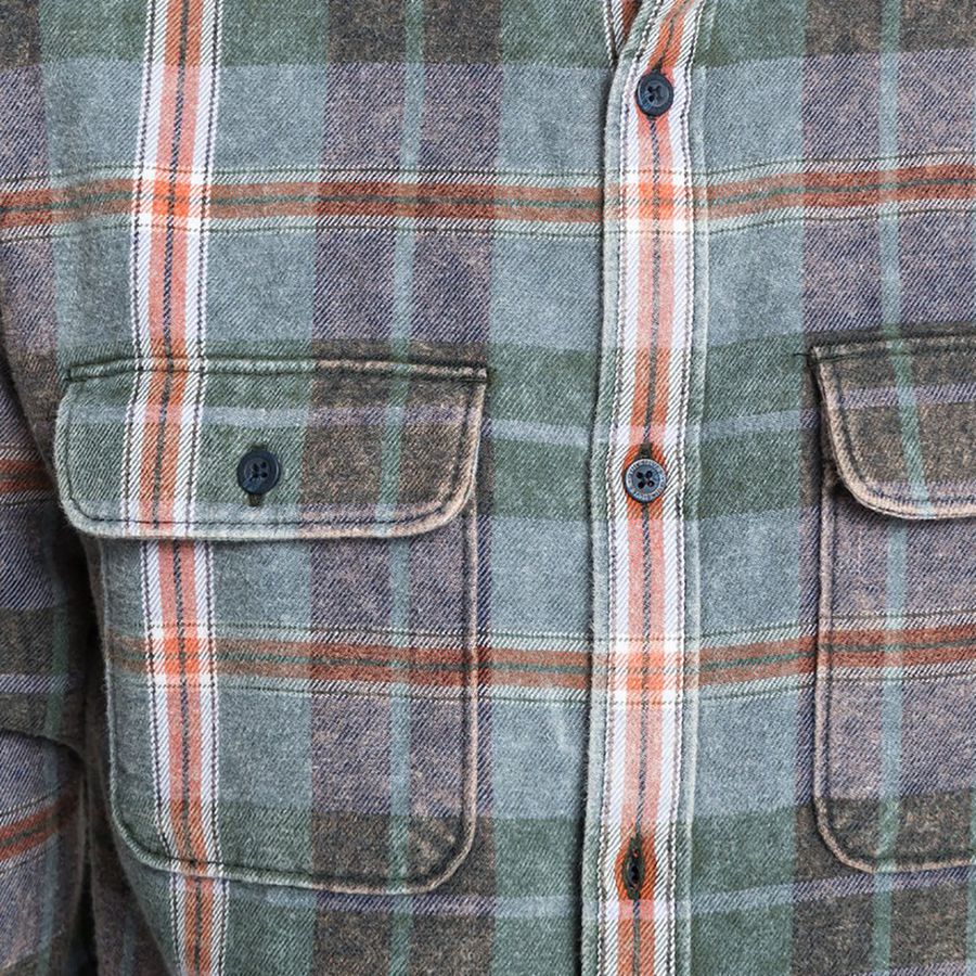 Quiksilver Men's Check Long Sleeve Button Down Shirt Red Size Large