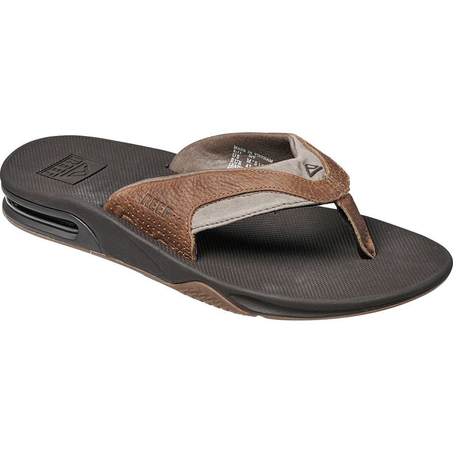 Reef Leather Fanning Flip Flops - Men's | Backcountry.com