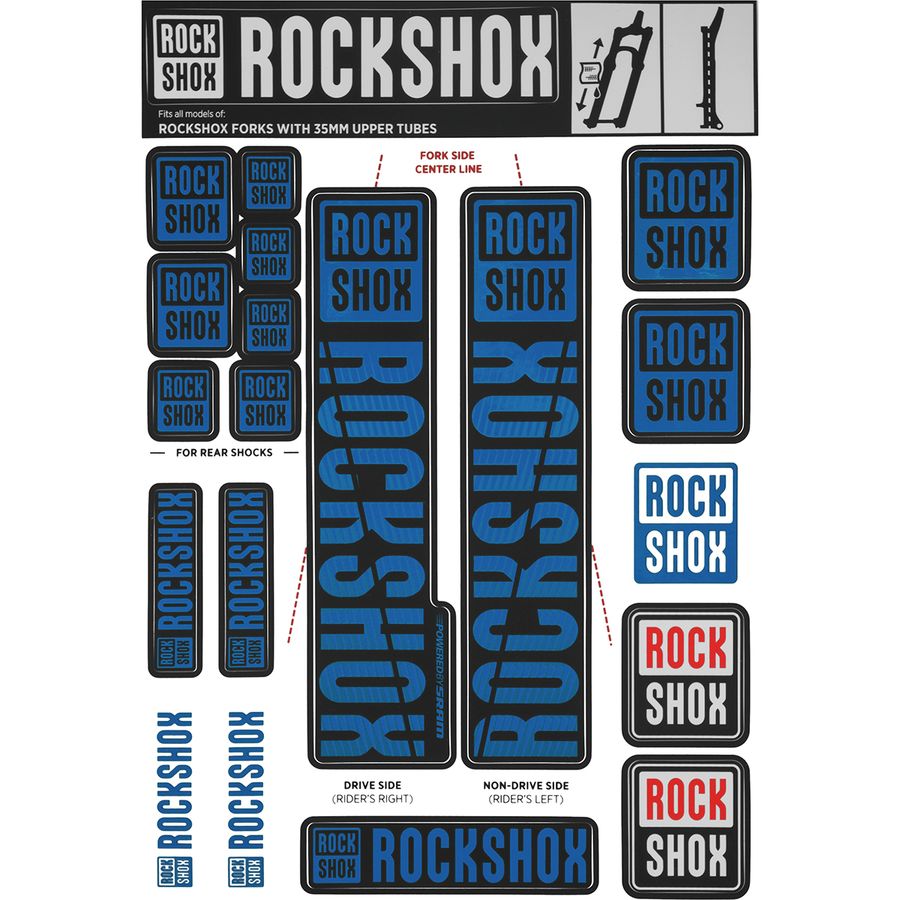 RockShox - Decal Kit - 35mm - Blue