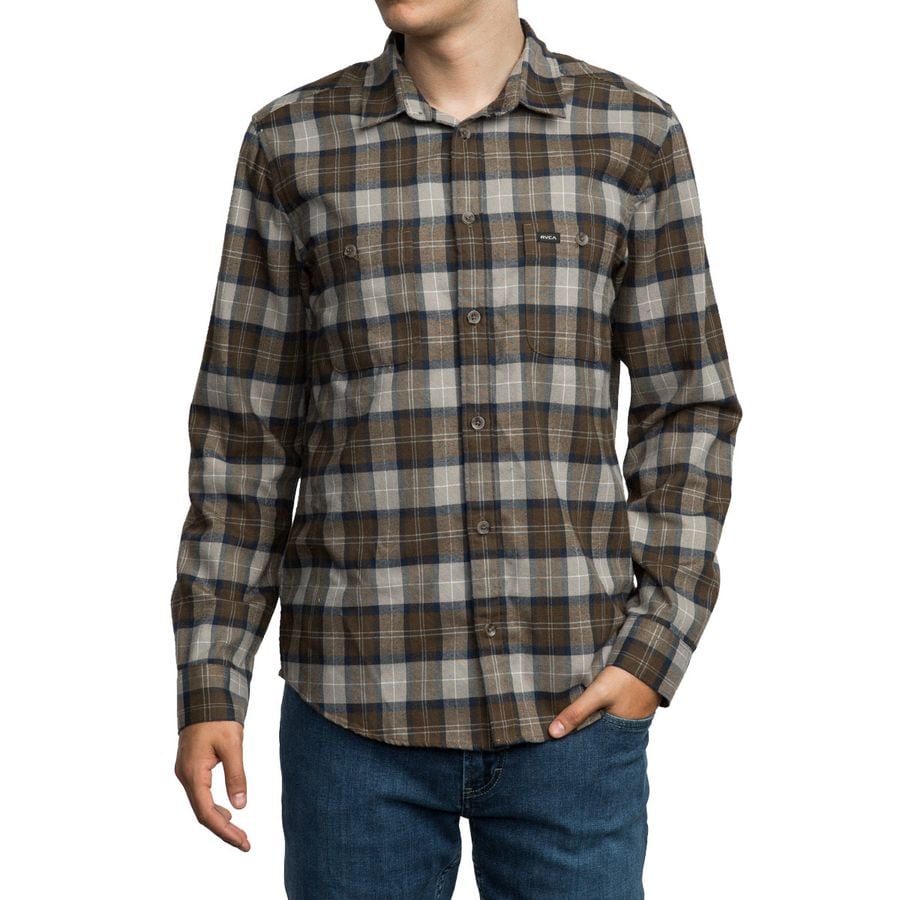 RVCA Bone Long-Sleeve Flannel Shirt - Men's | Backcountry.com